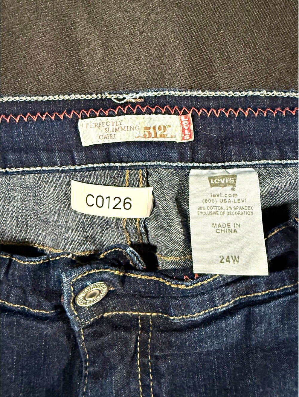 Levi's Perfectly Slimming Capri Denim Shorts Plus Size 24W Stretch